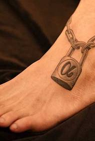 a female tattoo on a lock tattoo pattern