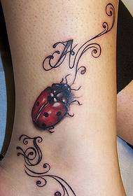 pėda graži pastaba maža vabzdžių tatuiruotė