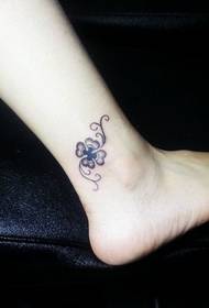 Ankle beautiful four-leaf clover tattoo