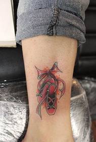 red dance shoes ankle tattoo pattern