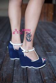 Мала Феникс Тотем модна слика за тетоважа на глуждот