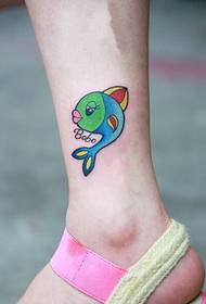 fresh and cute small color fish ankle tattoo pattern 89837-Creative Eyes Mushroom Ankle Tattoo Pattern