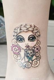 cute big-eyed little girl tattoo