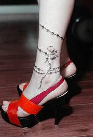 beauty legs Avant-garde exquisite anklet tattoo