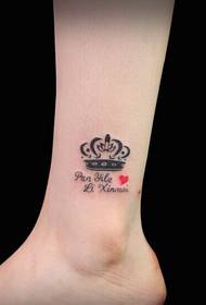 small fresh ankle crown totem English tattoos