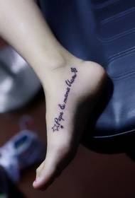 good-looking English word tattoo on the ankle