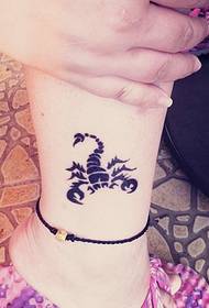 Fresh and beautiful foot scorpion totem tattoo