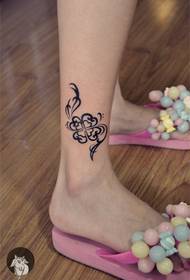 fresh and simple ankle totem tattoo