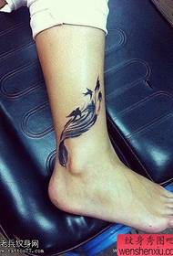 female ankle feathers Yan tattoo pattern