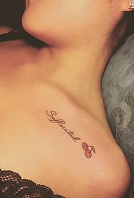 Under the clavicle simple fashion English tattoo tattoo