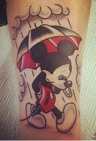 Jala Mickey Mouse koomiksi värviline tätoveeringu muster