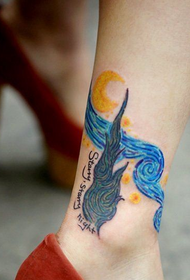 a beautiful ankle star tattoo work