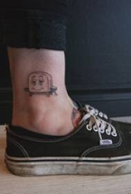 gležnjače djevojke na crnoj sivoj točki trn jednostavne linije crtane slike tetovaža pećnice