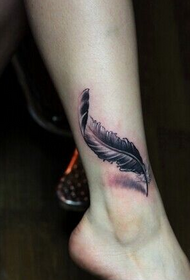 ankles beautiful 3D feather tattoo pattern Daquan