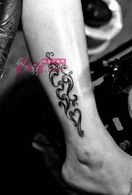 creative flower rattan ankle black and white tattoo