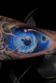 arm blue The vast expanse of stars and mechanical tattoo patterns