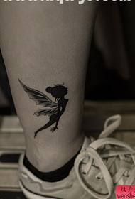 an ankle angel tattoo pattern