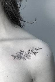 a variety of female cute clavicle flower tattoo pattern