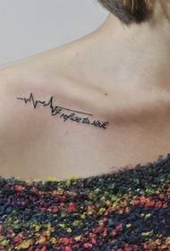 Clavicle ECG and English tattoo