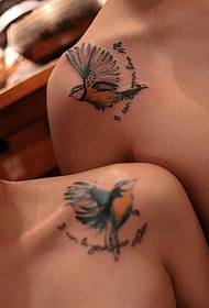 a pair of couples under the clavicle of the small swallow tattoo tattoo