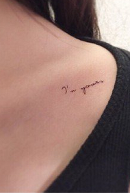 clavicle small and simple English letters Tattoo