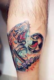leg color shark tattoo figure