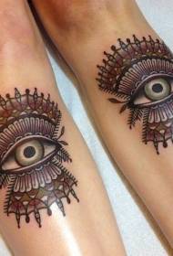 patró de tatuatge d'ulls tribals de vedella mexicana