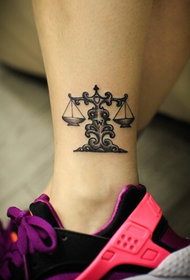 ankle on the twelve constellation Libra tattoo