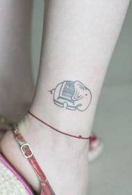 ankle-like cute elephant tattoo