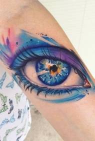 kaunis akvarelli silmä tatuointi malli