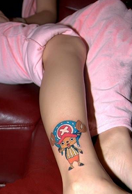 One Piece cute 乔巴脚踝Tattoo pattern