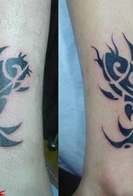 αστράγαλο σχέδιο τατουάζ ζευγάρι: ζευγάρι αστράγαλο τοτέμ ψάρια τατουάζ σχέδιο μοτίβο