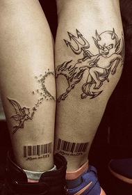 ängel och demon par personlighet tatuering