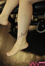 fashion English alphabet ankle tattoo picture
