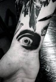 wrist horror black eye tattoo pattern
