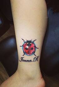 cute lytse ladybug ankel tattoo