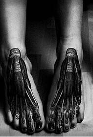 girls hands and feet creative bone tattoo pattern