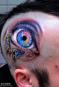 Head Realistic Eye Tattoo Pattern