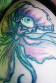 орхидея и цвят на очите модел на татуировка