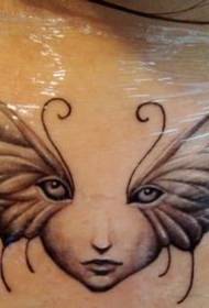 Vzor tetovania na krku: Vzor tetovania motýľa Wing Elf
