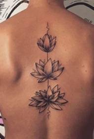 tattoo emuva umfana wesilisa emuva emnyama isithombe se-Lotus tattoo