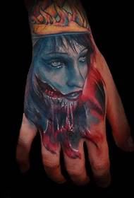 horror alternative hand back tattoo