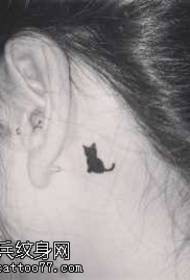 fül cica totem tetoválás minta