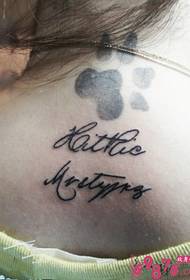 after Neck cute paw print English tattoo pictures