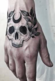 dark black hand back tattoo picture works