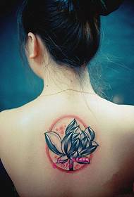 small fresh back neck lotus tattoo picture