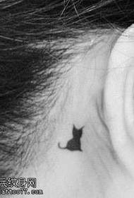 After the ear cat tattoo pattern
