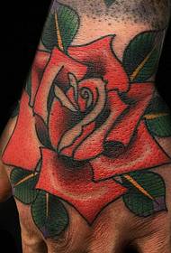 hand back rose tattoo pattern