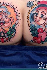 school Popeye tattoo patroon