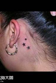 ear five-star tattoo pattern